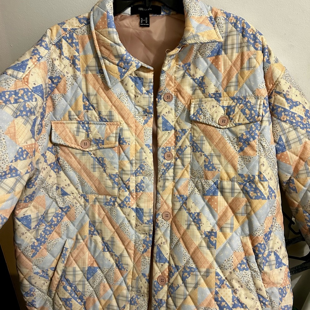Forever 21 Floral Quilt Patchwork Jacket